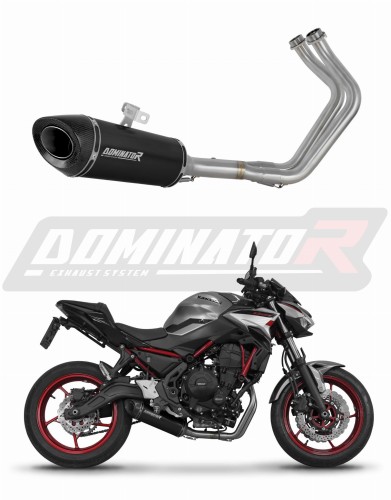 kompletny układ wydechowy z tłumikiem DOMINATOR Full System HP8 CZARNY pasujący do motocykla Kawasaki Ninja 650 2023 - 2026