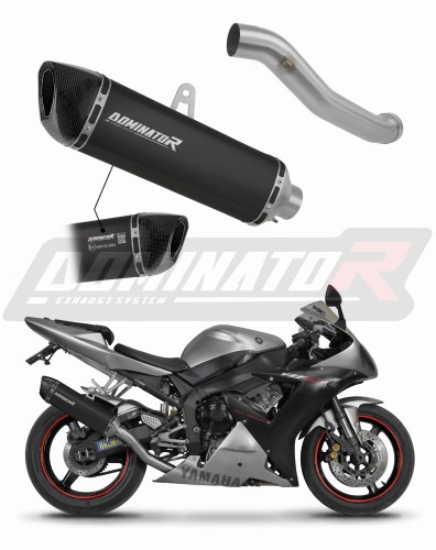 exhaust muffler DOMINATOR homologated road legal HP6 BLACK fits to Yamaha YZF R1 1000 RN09 2002  2003