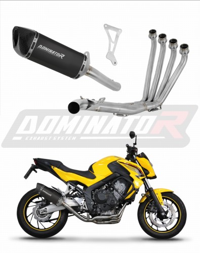 kompletny układ wydechowy z tłumikiem DOMINATOR Full System HP6 CZARNY pasujący do motocykla Honda CB 650 F 2014 - 2018