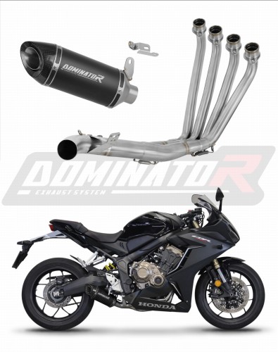 complete exhaust system with muffler DOMINATOR Full System HP8 BLACK fits to Honda CB 650 R 2019  2023