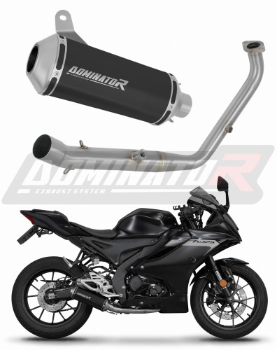 kompletny układ wydechowy z tłumikiem DOMINATOR Full System OV G2 CZARNY pasujący do motocykla Yamaha YZF R125 2024 - 2025