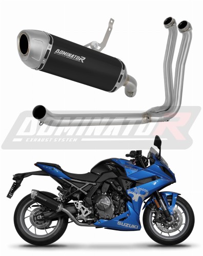 kompletny układ wydechowy z tłumikiem DOMINATOR Full System S6 CZARNY pasujący do motocykla Suzuki GSX-8S / 8R 2022 - 2024
