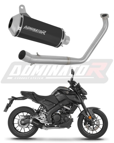 kompletny układ wydechowy z tłumikiem DOMINATOR Full System OV G2 CZARNY pasujący do motocykla Yamaha MT 125 2020
