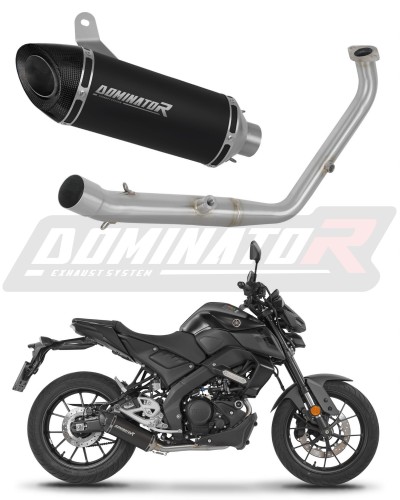 complete exhaust system with muffler DOMINATOR Full System HP8 BLACK fits to Yamaha MT 125 2024  2026