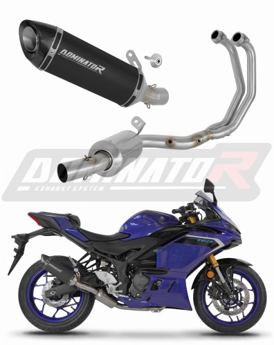 kompletny układ wydechowy z tłumikiem DOMINATOR Full System HP8 CZARNY pasujący do motocykla Yamaha YZF-R3 2025 - 2026