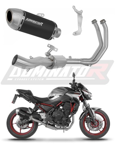 kompletny układ wydechowy z tłumikiem DOMINATOR Full System S6 CZARNY pasujący do motocykla Kawasaki Z650 2023 - 2026