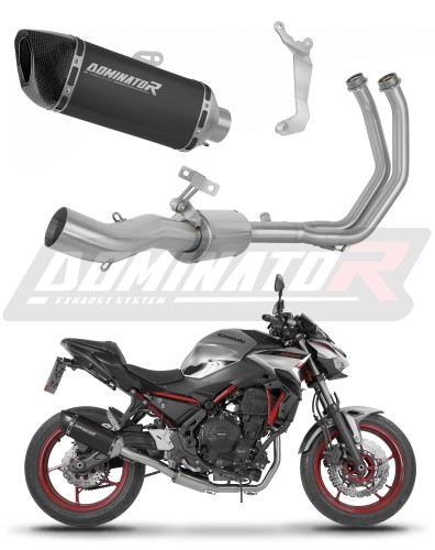 kompletny układ wydechowy z tłumikiem DOMINATOR Full System HP6 CZARNY pasujący do motocykla Kawasaki Ninja 650 2023 - 2026
