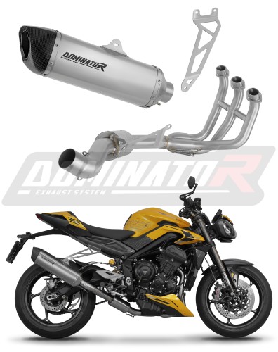 kompletny układ wydechowy z tłumikiem DOMINATOR Full System Tytanowy HP6 pasujący do motocykla Triumph STREET TRIPLE 765 S / R / RS 2023 - 2024 5