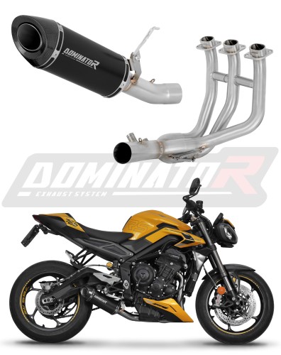kompletny układ wydechowy z tłumikiem DOMINATOR Full System HP8 CZARNY pasujący do motocykla Triumph Street Triple 765 RS 2024 - 2025 4